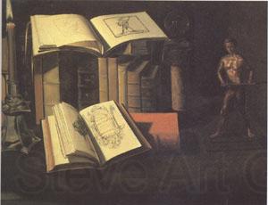 Sebastian Stoskopff Still Life with Books Candle and Bronze Statue (mk05) Spain oil painting art